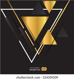 Abstract gold geometric vector background with triangles.