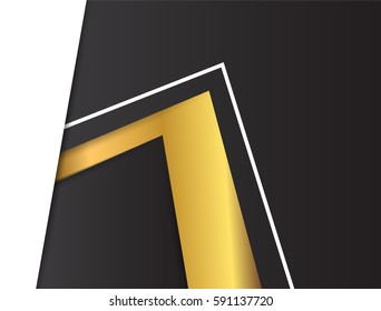 Abstract Gold Geometric Vector Background With Triangles.