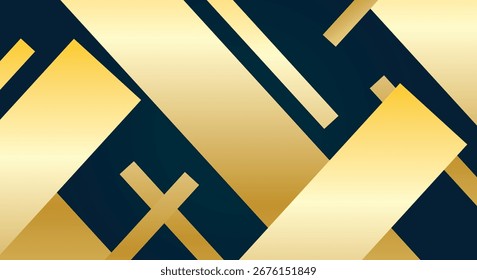 Geometría de oro Abstractas sobre fondo negro
