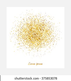 Abstract gold glitter background.  Bright sparkles for card.