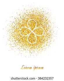 Abstract gold glitter background.  Bright sparkles for card.