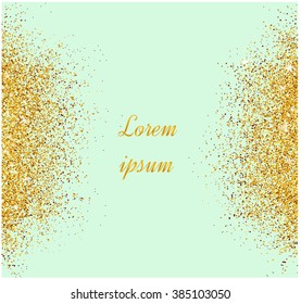 Abstract gold glitter background.  Bright sparkles for card.