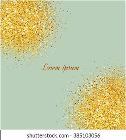 Abstract gold glitter background.  Bright sparkles for card.