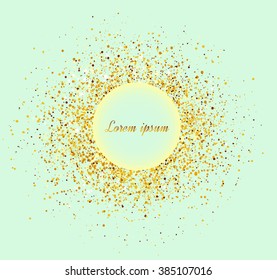 Abstract gold glitter background.  Bright sparkles for card.