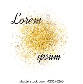 Abstract gold glitter background.  Bright sparkles for card.