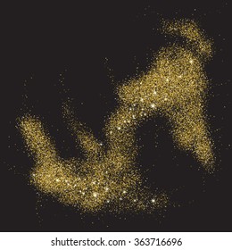 Abstract gold glitter background for the card, invitation, brochure, banner, web design.