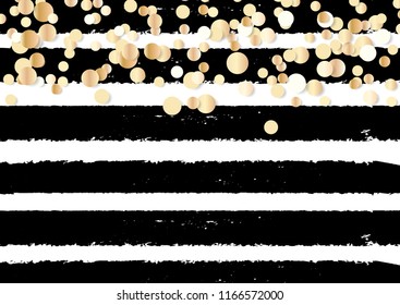 Abstract gold glitter background with polka dot confetti. Vector illustration EPS10