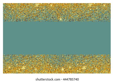 Abstract gold glitter background. Shiny sparkles for card.