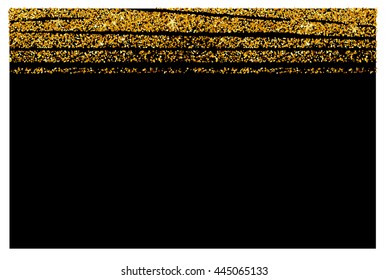 Abstract gold glitter background. Shiny sparkles for card.