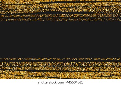 Abstract gold glitter background. Shiny sparkles for card.