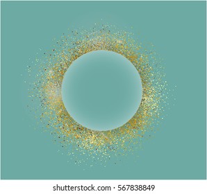 Abstract gold glitter background. Shiny sparkles for card.