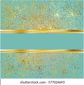 Abstract gold glitter background. Shiny sparkles for card.