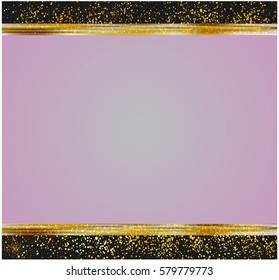 Abstract gold glitter background. Shiny sparkles for card.