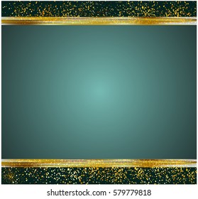 Abstract gold glitter background. Shiny sparkles for card.