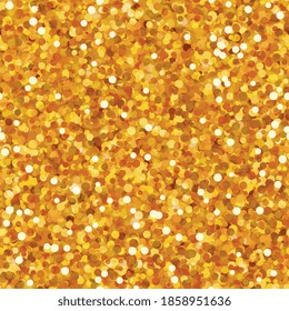 Abstract Gold glitter background texture. Sparkle sequin tinsel yellow bling.Sparkle glittery festive background for luxury gift card or holyday Christmas backdrop.Gold glitter seamless pattern.Vector