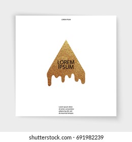 Abstract gold glitter geometric vector background. Trendy modern and stylish minimal design for poster, cover, card, brochure, banner. Cool pattern.