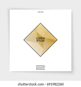 Abstract gold glitter geometric vector background. Trendy modern and stylish minimal design for poster, cover, card, brochure, banner. Cool pattern.