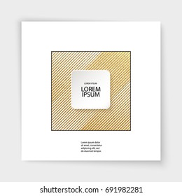 Abstract gold glitter geometric vector background. Trendy modern and stylish minimal design for poster, cover, card, brochure, banner. Cool pattern.