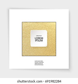Abstract gold glitter geometric vector background. Trendy modern and stylish minimal design for poster, cover, card, brochure, banner. Cool pattern.