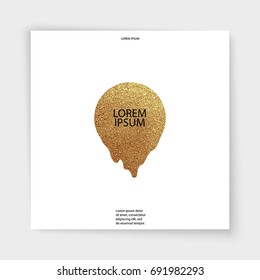 Abstract gold glitter geometric vector background. Trendy modern and stylish minimal design for poster, cover, card, brochure, banner. Cool pattern.