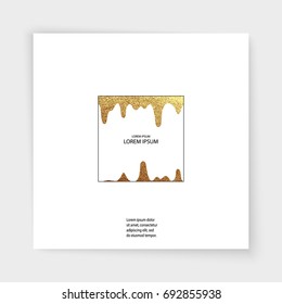 Abstract gold glitter geometric vector background. Trendy modern and stylish minimal design for poster, cover, card, brochure, banner. Cool pattern.