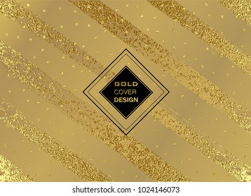 Abstract gold glitter grunge vector background. Golden trendy modern and stylish minimal design for poster, cover, card, brochure, banner. Cool pattern.