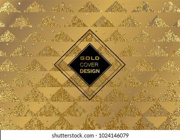Abstract gold glitter grunge vector background. Golden trendy modern and stylish minimal design for poster, cover, card, brochure, banner. Cool pattern.