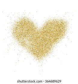 Fundo de forma de coração brilhante de ouro abstrato para o cartão, convite, brochura, banner, web design.