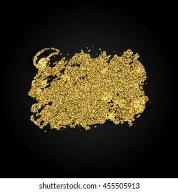 Abstract gold glitter splash background for invitations, cards, brochures and banners. Vector glittering texture.