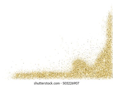 Abstract gold glitter splatter background for the card, invitation, brochure, banner, web design.