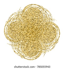 Abstract gold glitter template for the logo. Blobs for creating banners, design of products, posters and flyers. Twisted icon. Dynamic symbol.