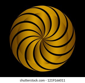 Abstract gold globe logo icon.