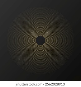 Abstract gold glowing halftone dotted background. Gold glitter pattern in circle form. Circle halftone dots. Vector illustration