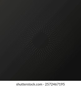 Abstract gold glowing halftone dotted background. Gold glitter pattern in circle form. Circle halftone dots. Vector illustration