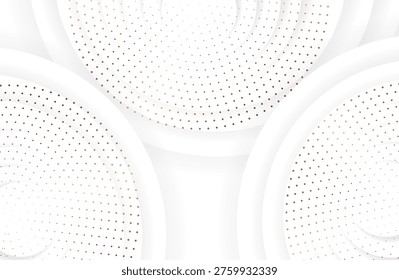 Abstract gold glowing halftone dotted background. Gold glitter pattern in circle form on whte background. 
Circle halftone dots. Vector illustration