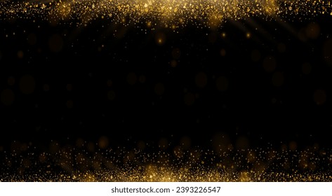 Abstract Gold golden background with glow magical dust glitters