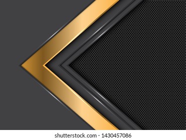 Abstract gold grey arrow direction circle mesh design modern futuristic background vector illustration.