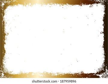 Abstract gold grunge frame. vector template