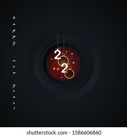 Abstract gold happy new year 2020 on black background with empty space label for Text and Design,vector illustration - Vector