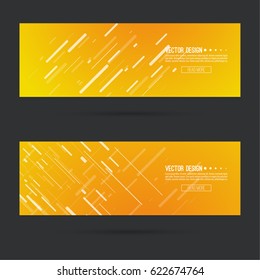 Abstract gold header with glowing dynamic diagonal lines. Set  horizontal footer gradient colors from yellow to orange. 
