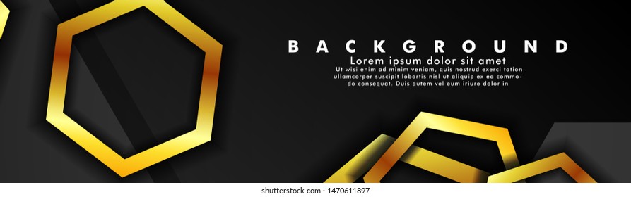 Abstract Gold Hexagonal Background. vector banner design