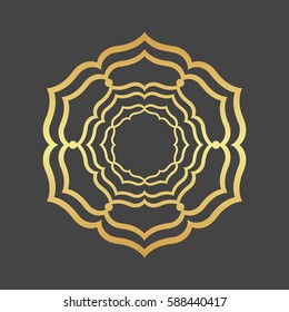 Abstract gold hexagonal frame. 