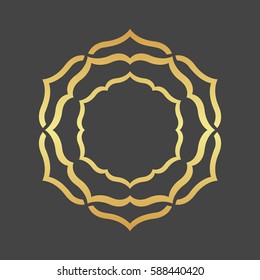 Abstract gold hexagonal frame. 