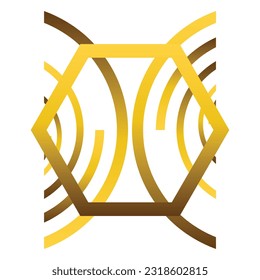 abstract gold hexagonal ornament design element