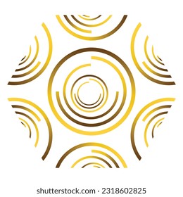 abstract gold hexagonal ornament design element