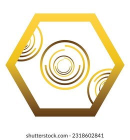 abstract gold hexagonal ornament design element