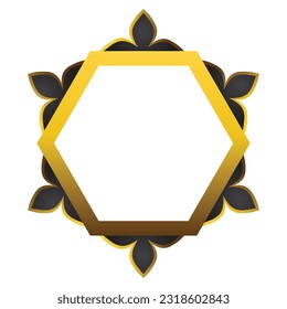 abstract gold hexagonal ornament design element