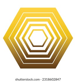 abstract gold hexagonal ornament design element