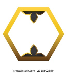 abstract gold hexagonal ornament design element