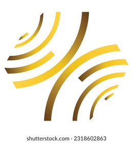 abstract gold hexagonal ornament design element